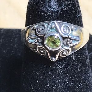 Sterling and Peridot Ring